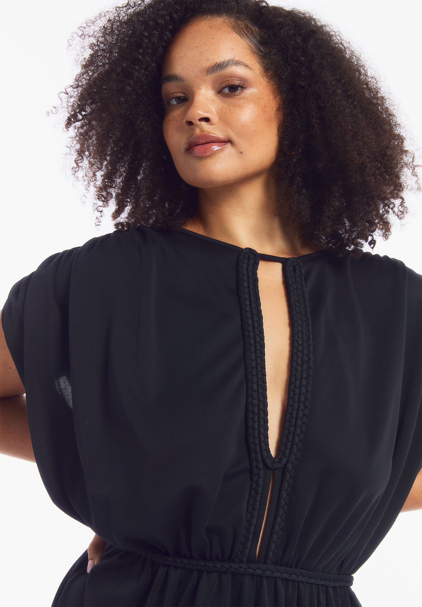 Braid-Trim Maxi Dress image number 2