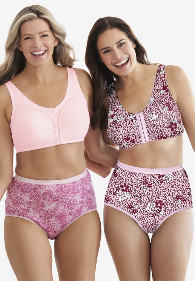 Cotton Front-Close Wireless Bra image number 4