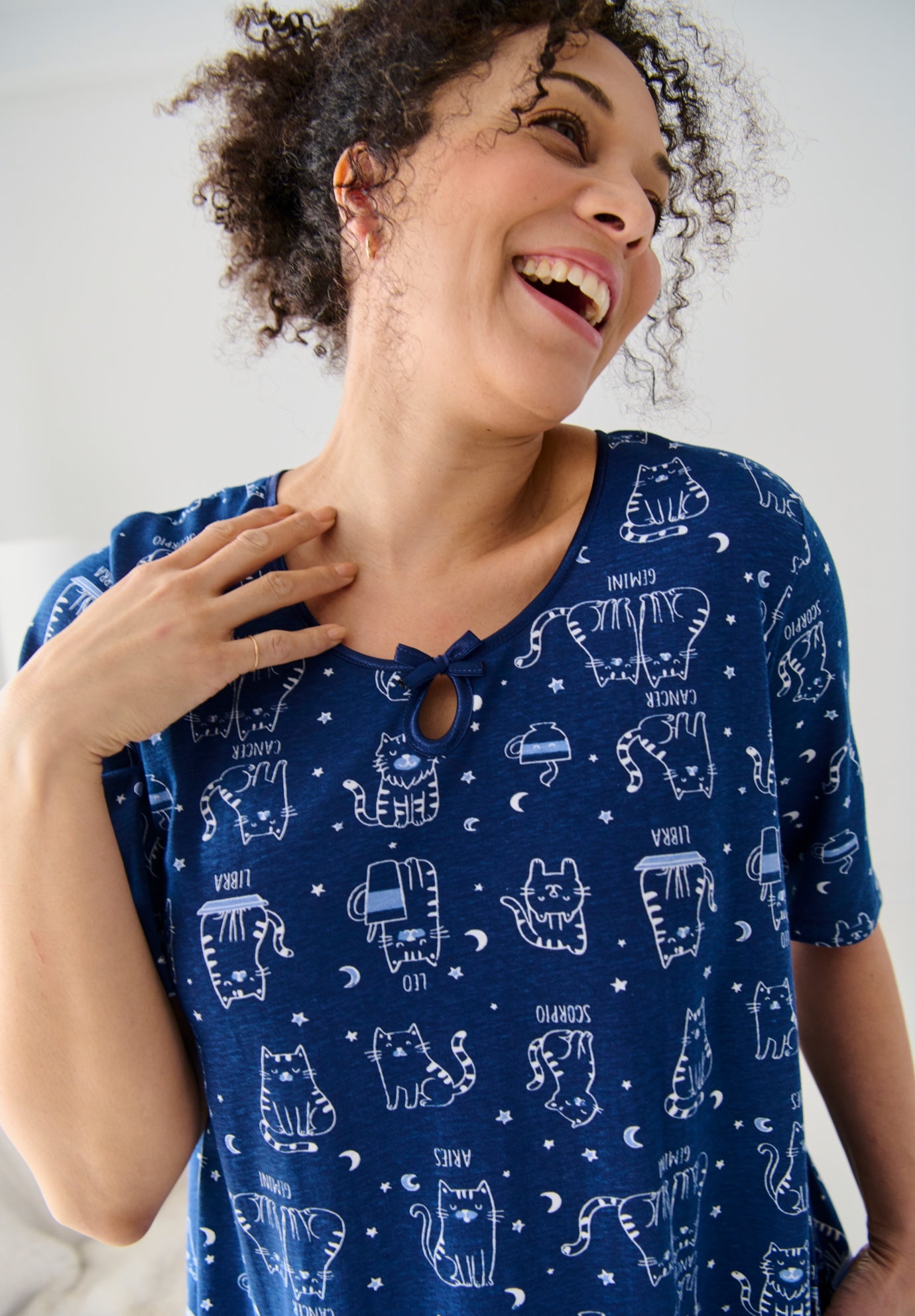Serenada Keyhole Knit Sleepshirt image number 1