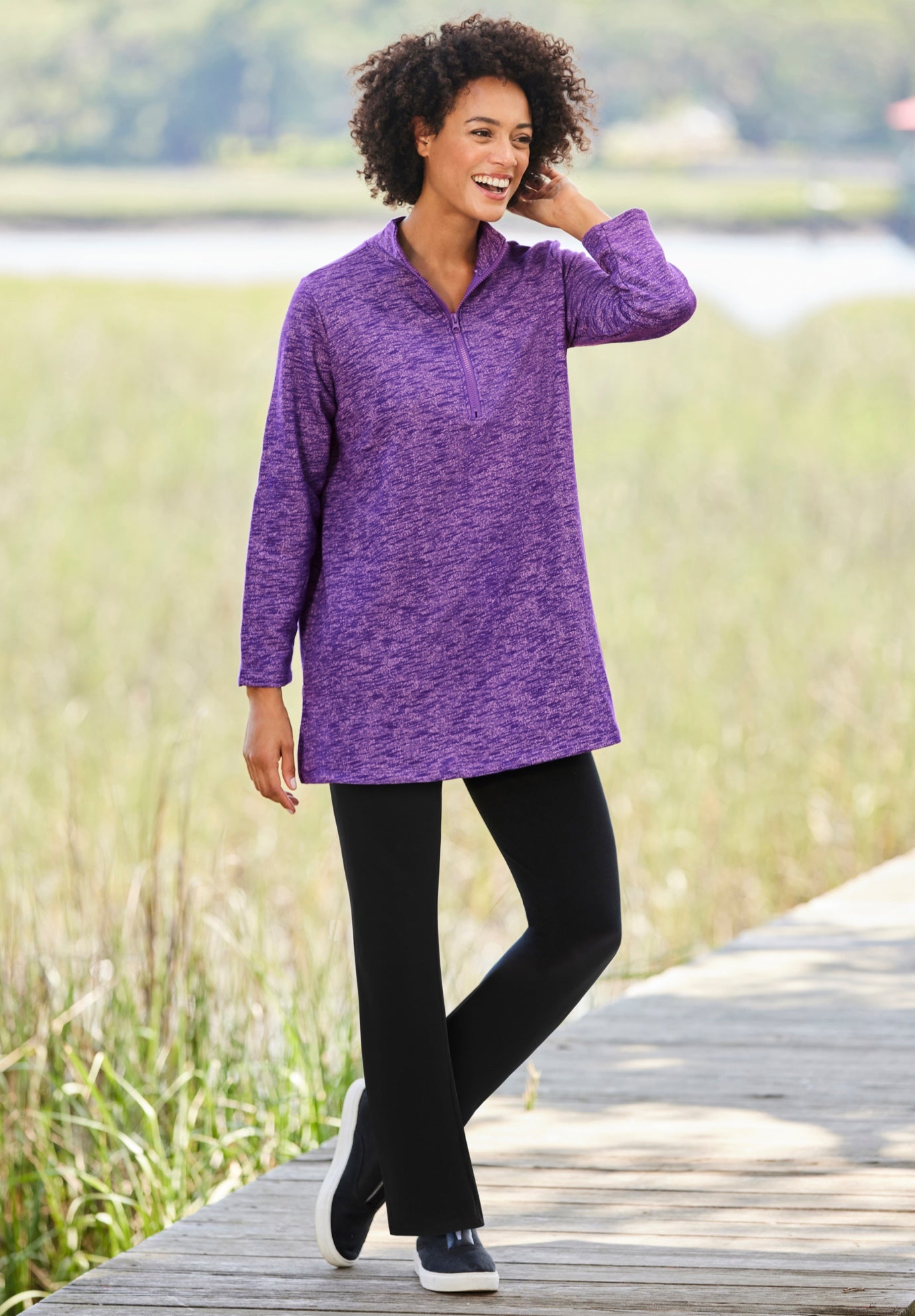 Stretch-Cotton Knit Pull-On Bootcut Leggings image number 4