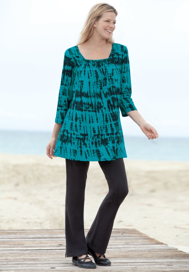 Stretch-Cotton Knit Pull-On Bootcut Leggings image number 5