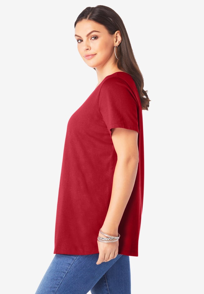 Plus Size Cotton Ultimate V-Neck Tee image number 2