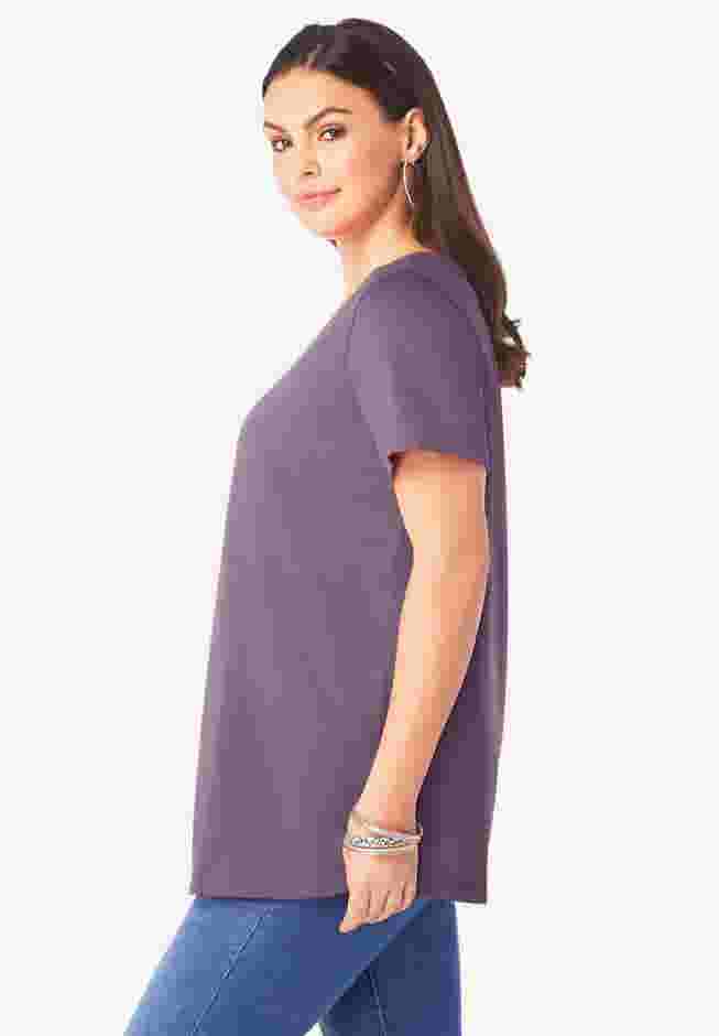 Plus Size Cotton Ultimate V-Neck Tee image number 2