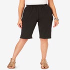 Plus Size Soft Knit Pull-on Bermuda Short image number null