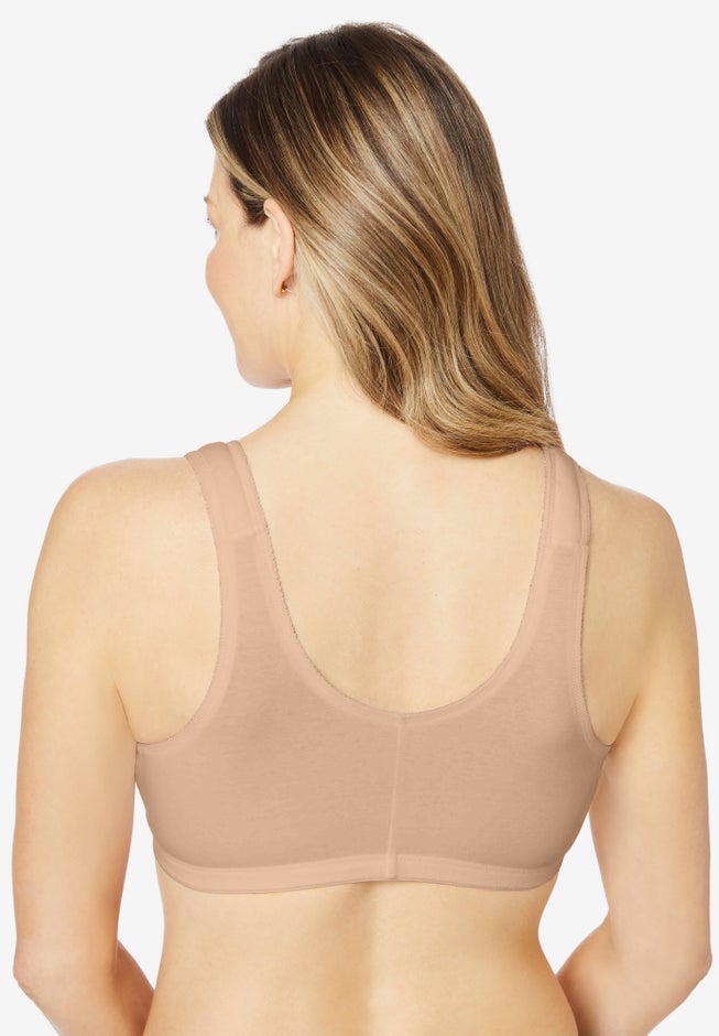 Leading Lady® Meryl Cotton Front-Close Wireless Bra image number 1