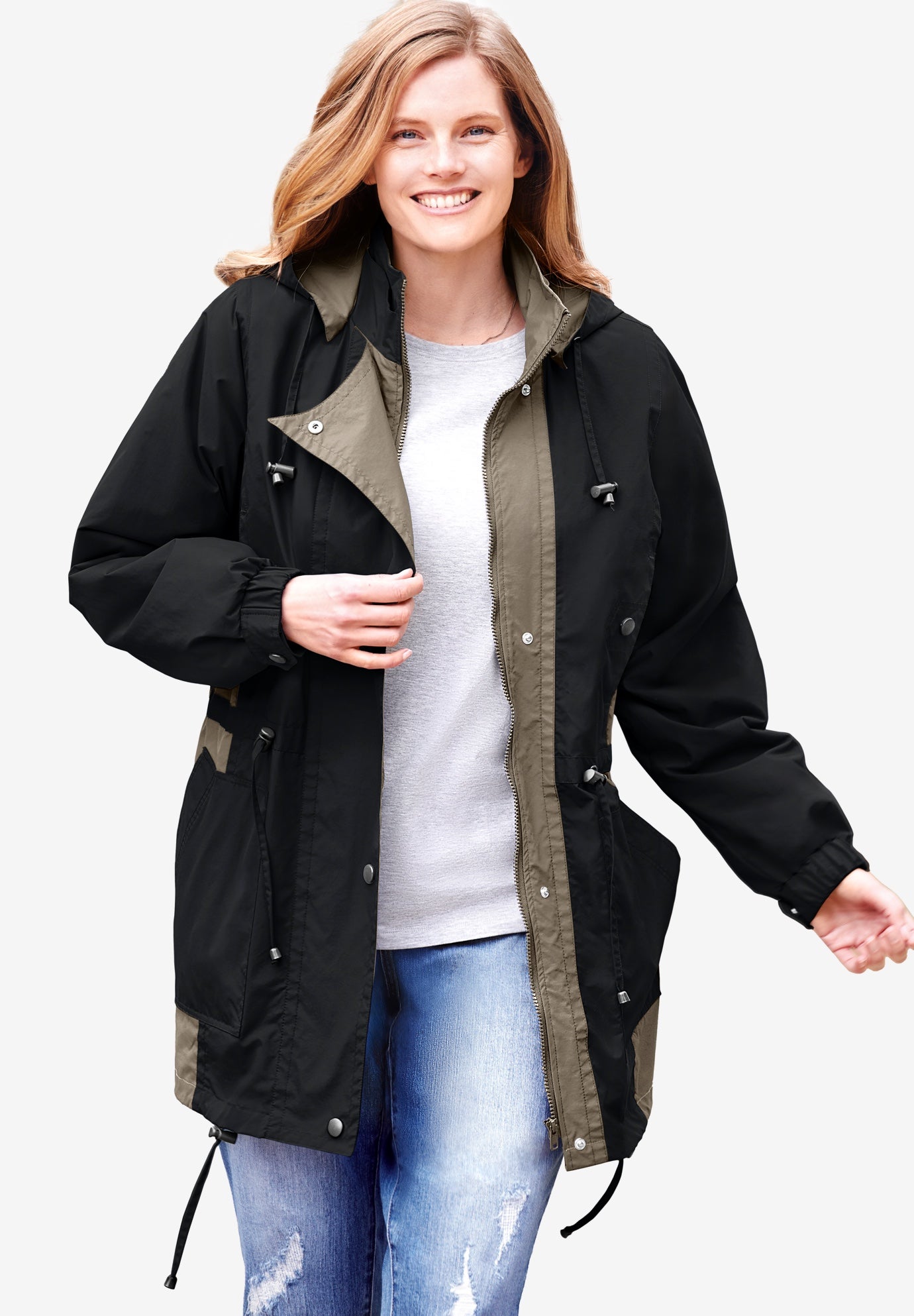 Colorblocked Taslon&reg; Anorak image number 0