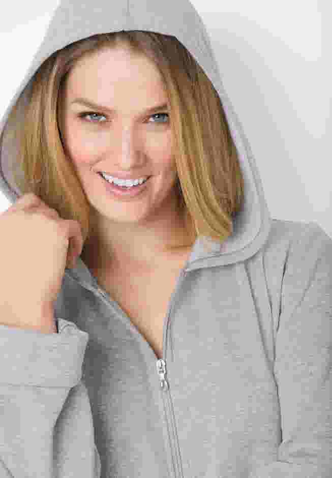 Long Hooded Fleece Sweatshirt Robe image number 6