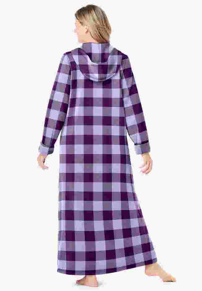 Long Hooded Fleece Sweatshirt Robe image number 1