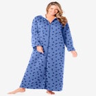 Long Hooded Fleece Sweatshirt Robe image number null