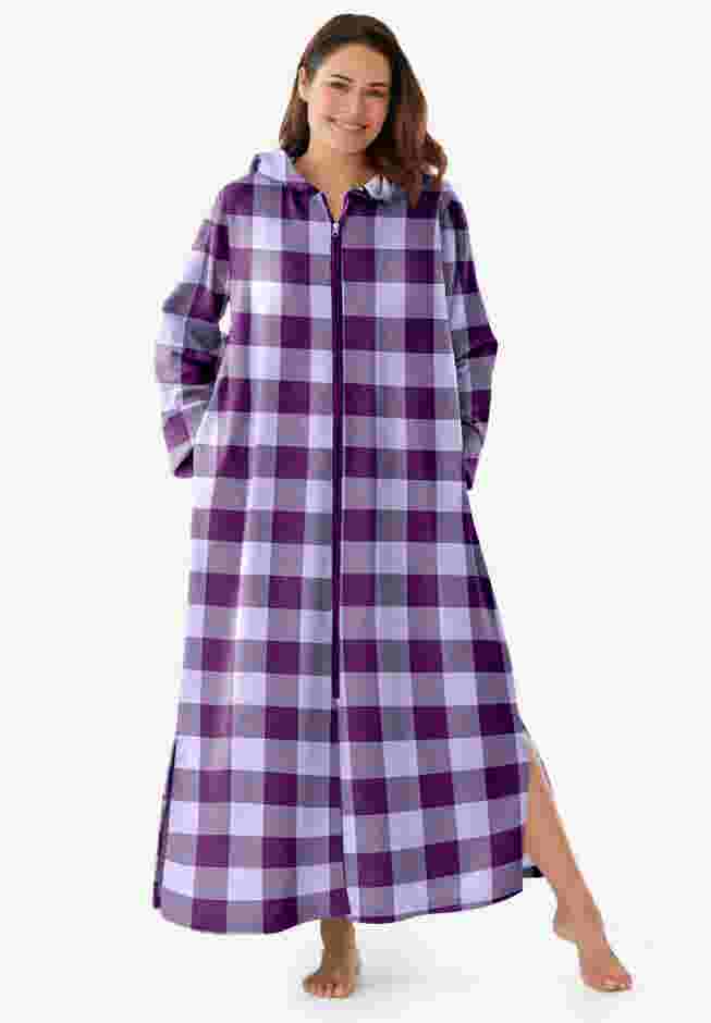 Long Hooded Fleece Sweatshirt Robe image number 0
