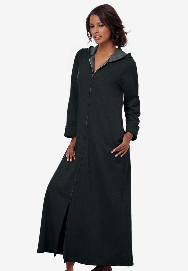 Long Hooded Fleece Sweatshirt Robe image number 0