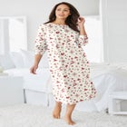 Long-Sleeve Henley Print Sleepshirt  image number null