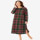 Long-Sleeve Henley Print Sleepshirt  image number null