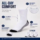 1/4 Length Cushioned Crew Socks 3-Pack image number null