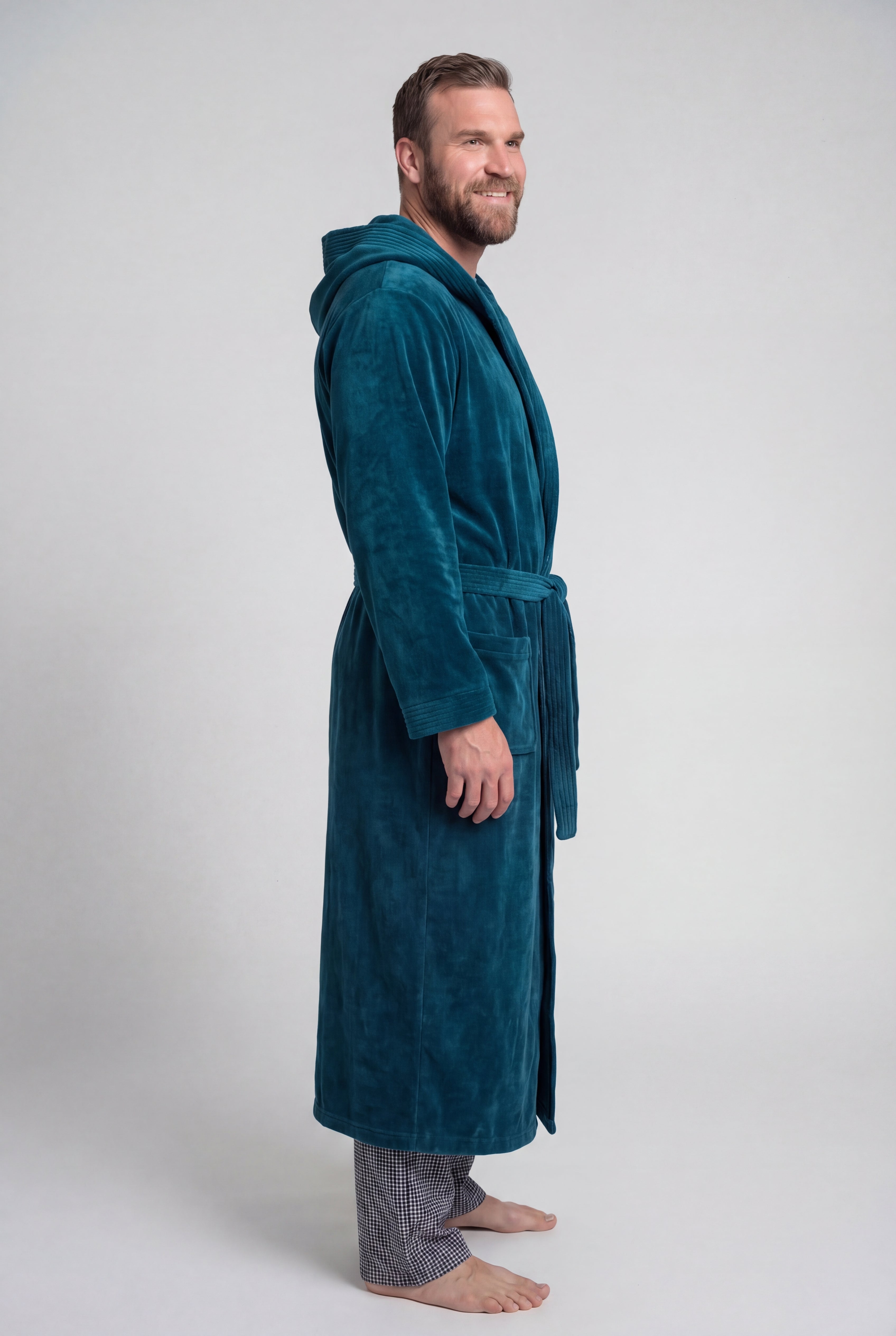 Terry Velour Hooded Maxi Robe image number 2