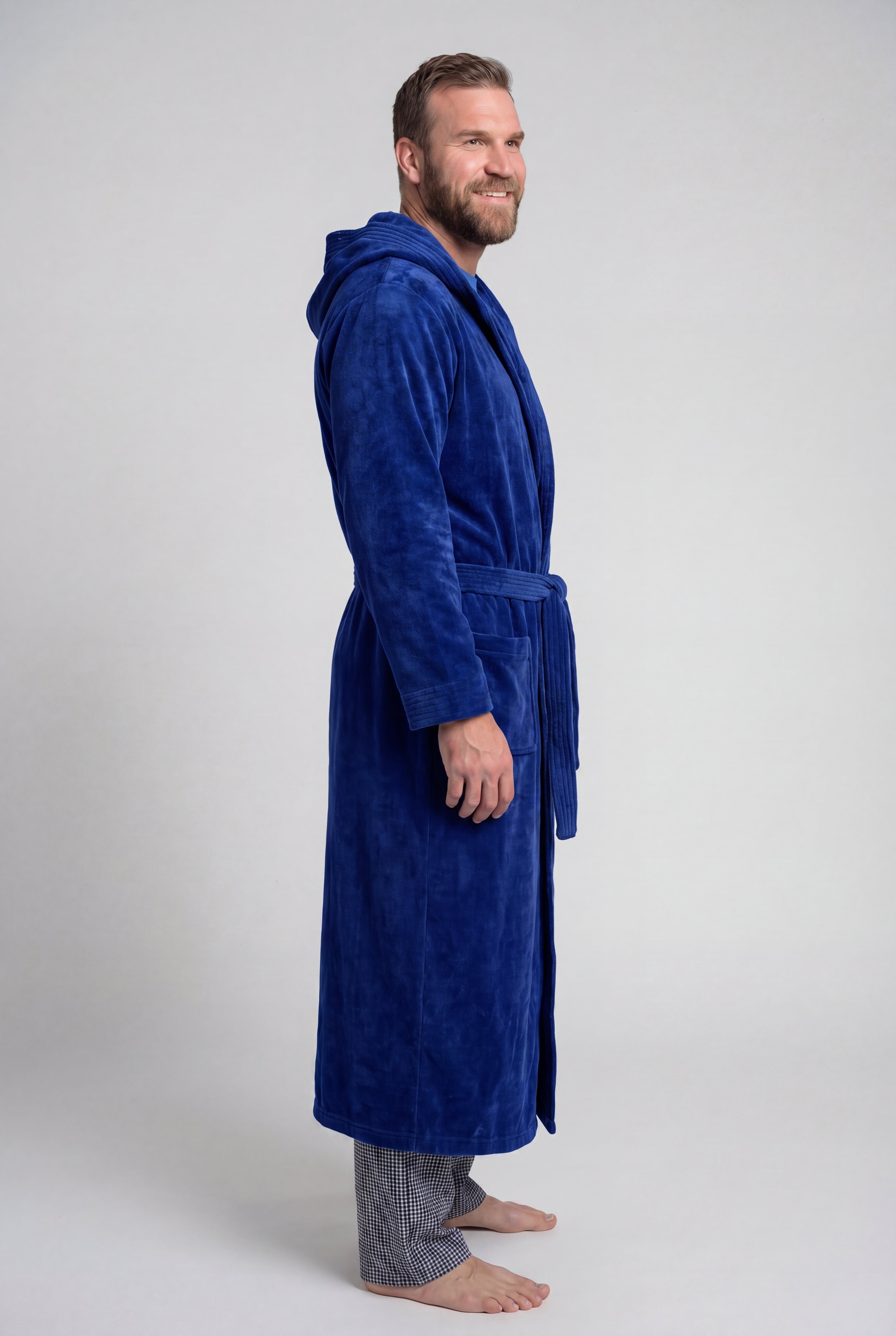 Terry Velour Hooded Maxi Robe image number 2