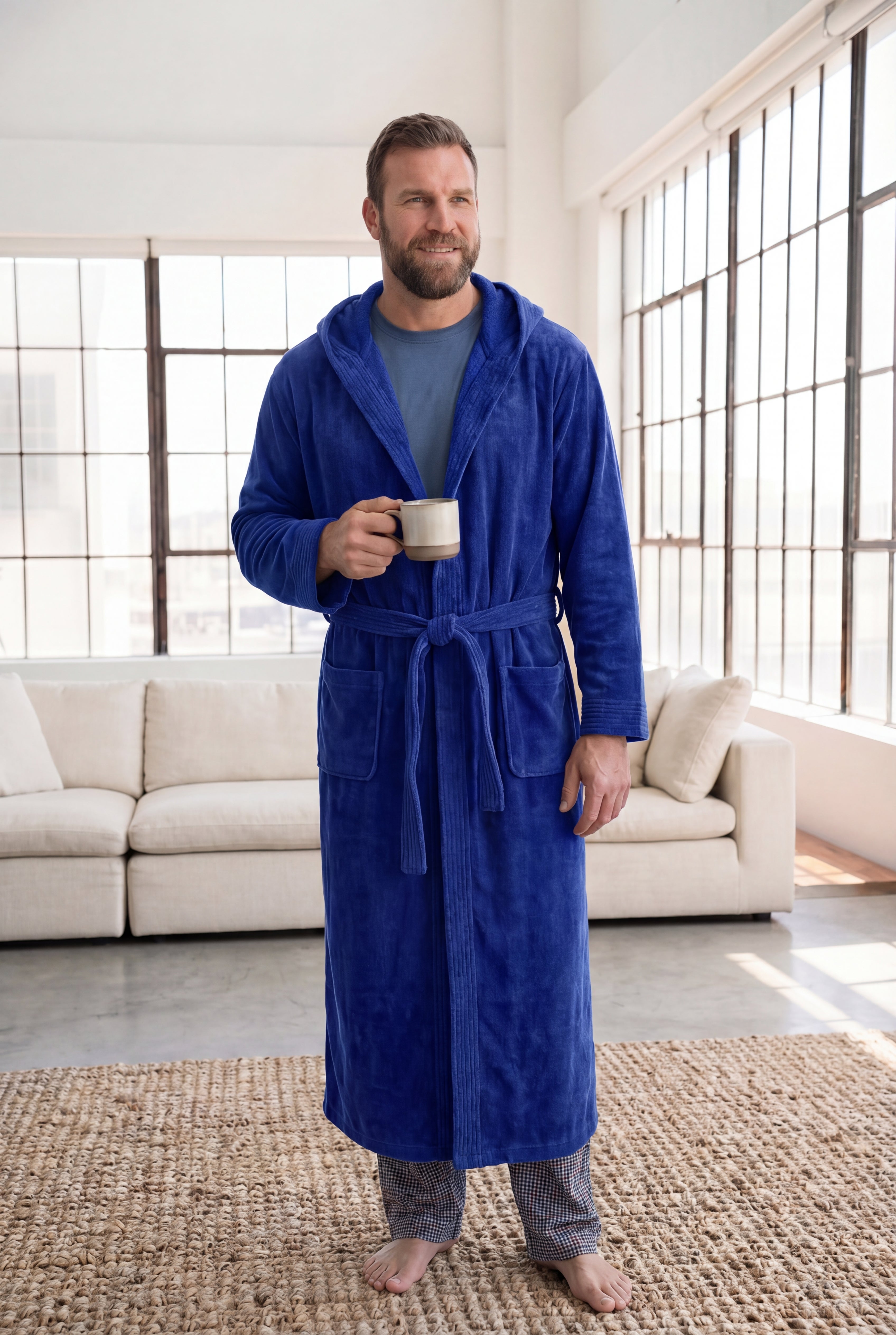 Terry Velour Hooded Maxi Robe image number 0