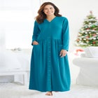 Long Snap-Front Knit Lounger image number null