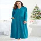 Long Snap-Front Knit Lounger image number null