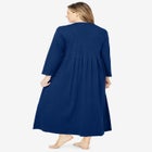 Long Snap-Front Knit Lounger image number null