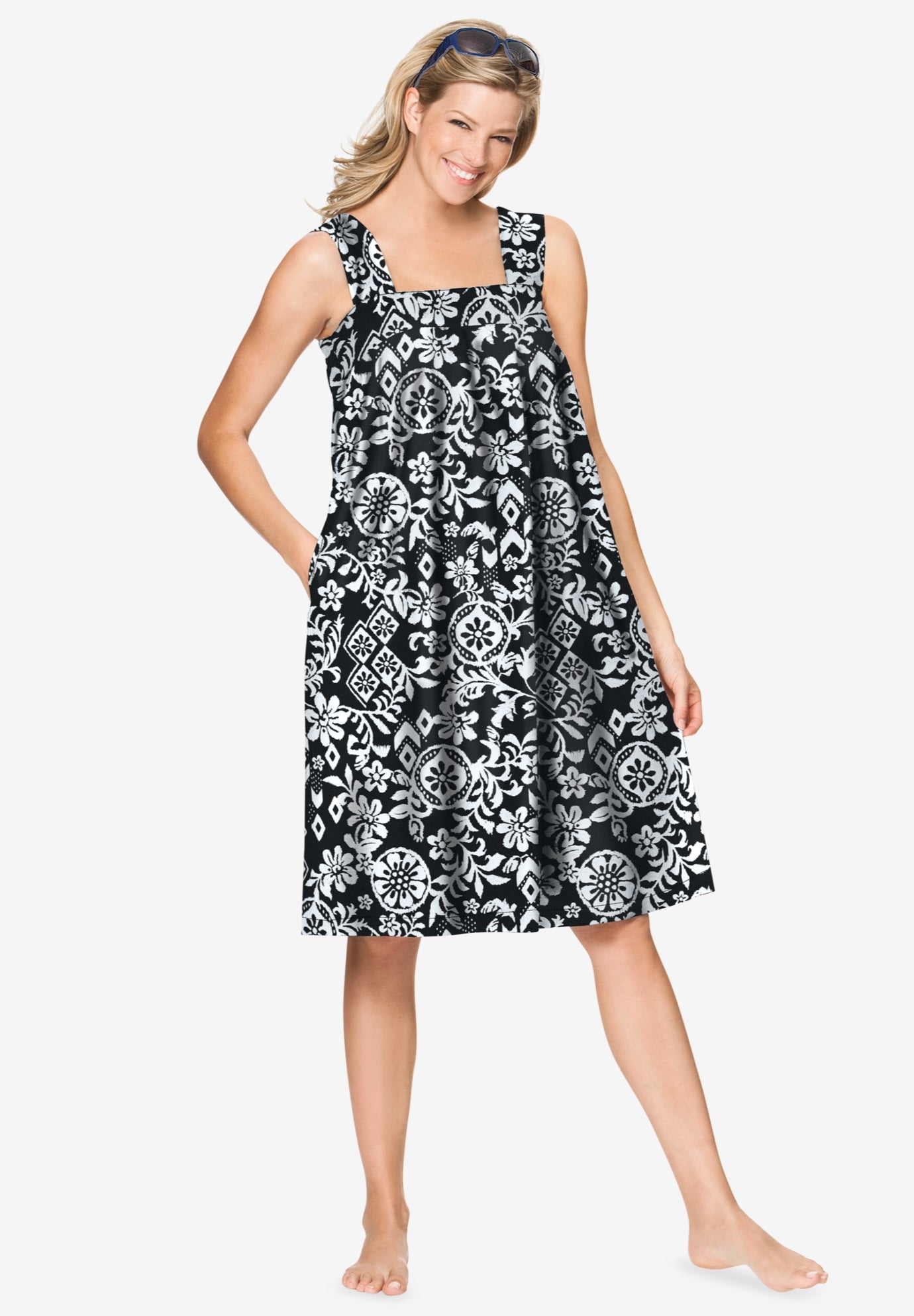 Print Sleeveless Square Neck Lounger image number 0