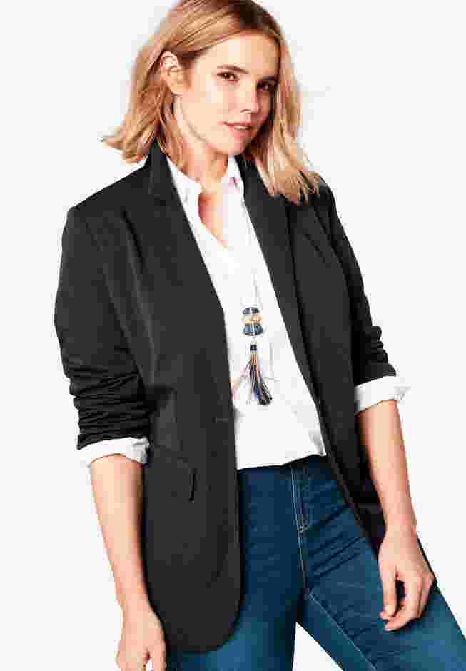 Plus Size Relaxed Boyfriend Blazer image number 3