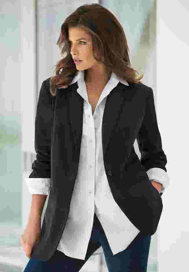 Plus Size Relaxed Boyfriend Blazer image number 0