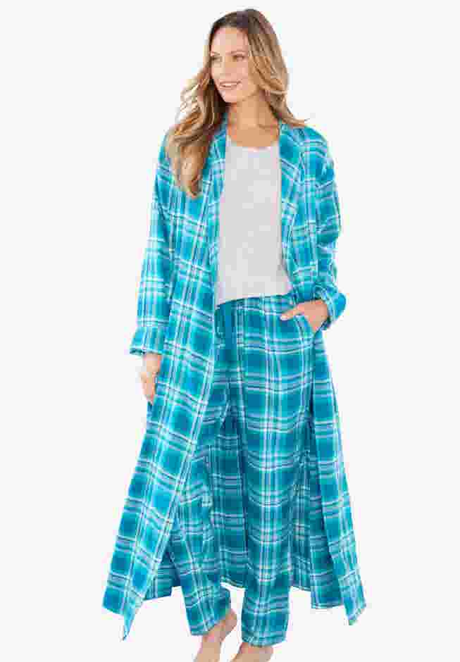 Long Flannel Robe  image number 0