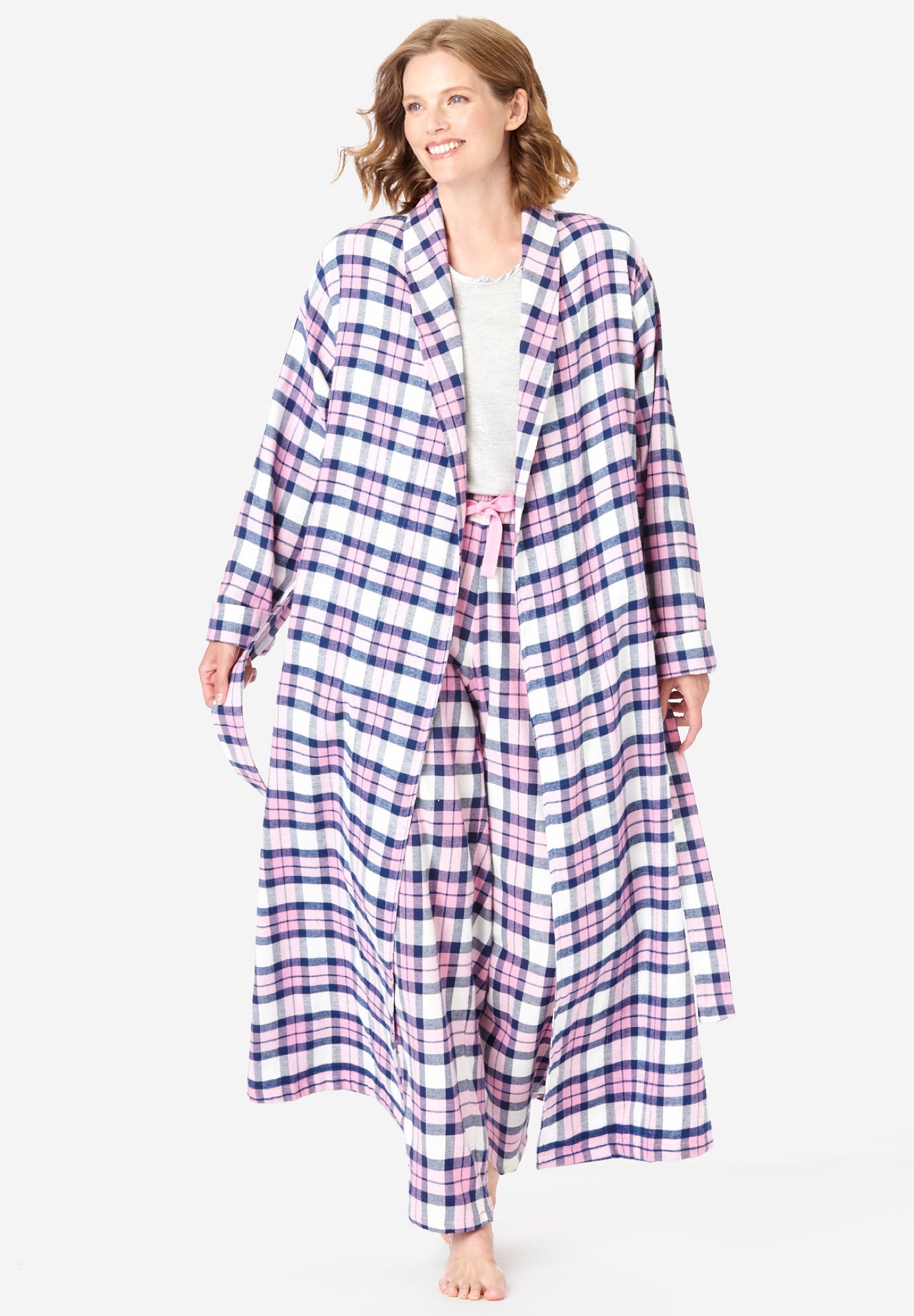 Long Flannel Robe image number 0