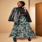 Flowing Crinkled Maxi Skirt image number null