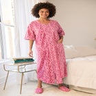 Long French Terry Zip-Front Robe image number null
