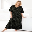 Long French Terry Zip-Front Robe image number null