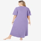 Long French Terry Zip-Front Robe image number null