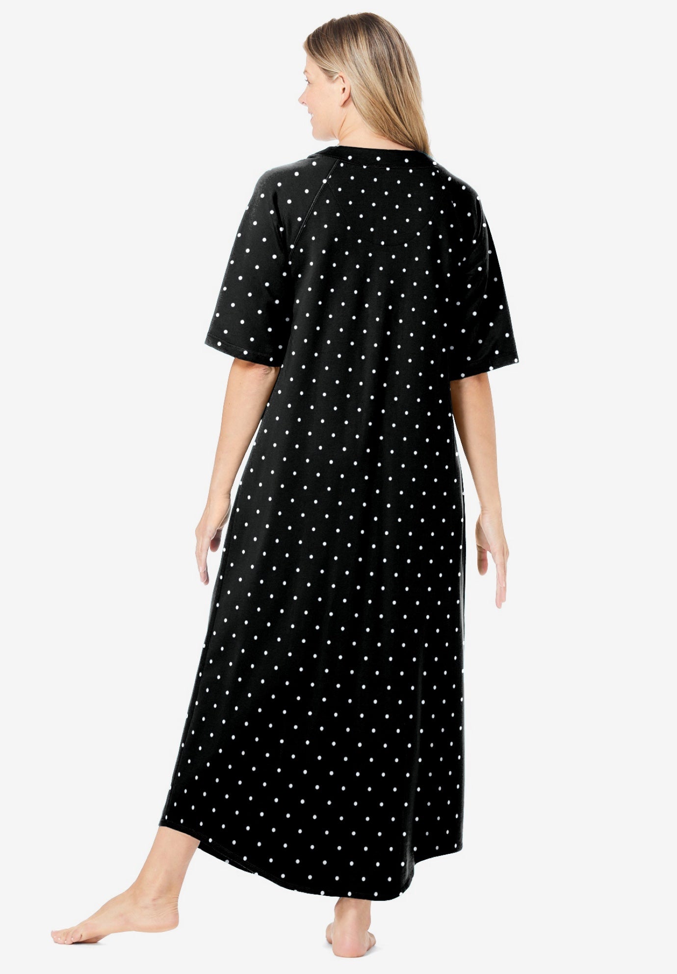 Long French Terry Zip-Front Robe image number 1