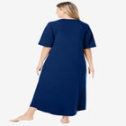 Long French Terry Zip-Front Robe image number null