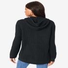 Plus Size Waffle Knit Zip Hoodie image number null
