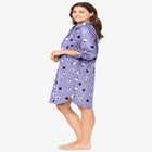 Plaid Flannel Button-Front Sleepshirt image number null