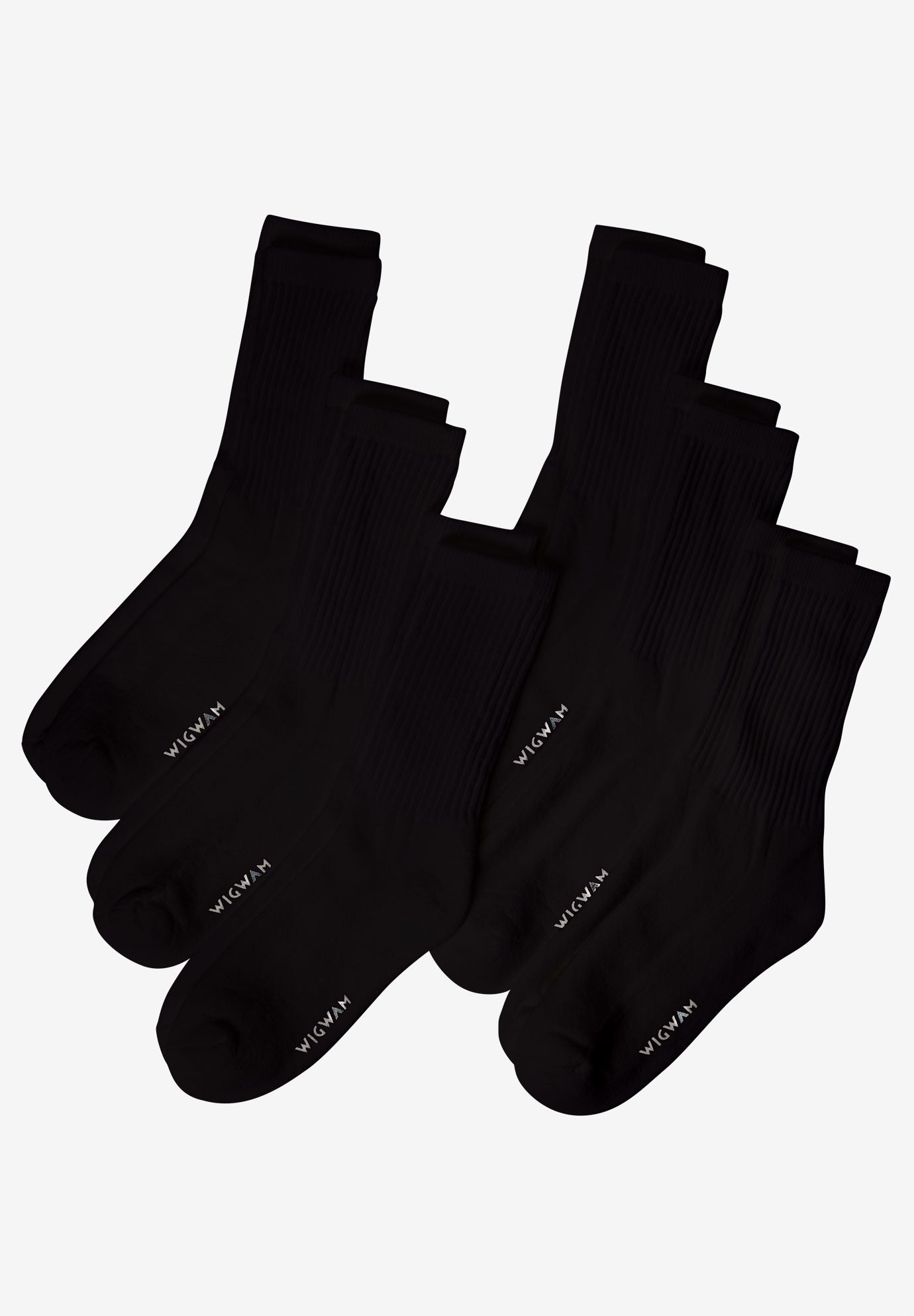 Wigwam&reg; 6-Pack Athletic White Crew Socks image number 0