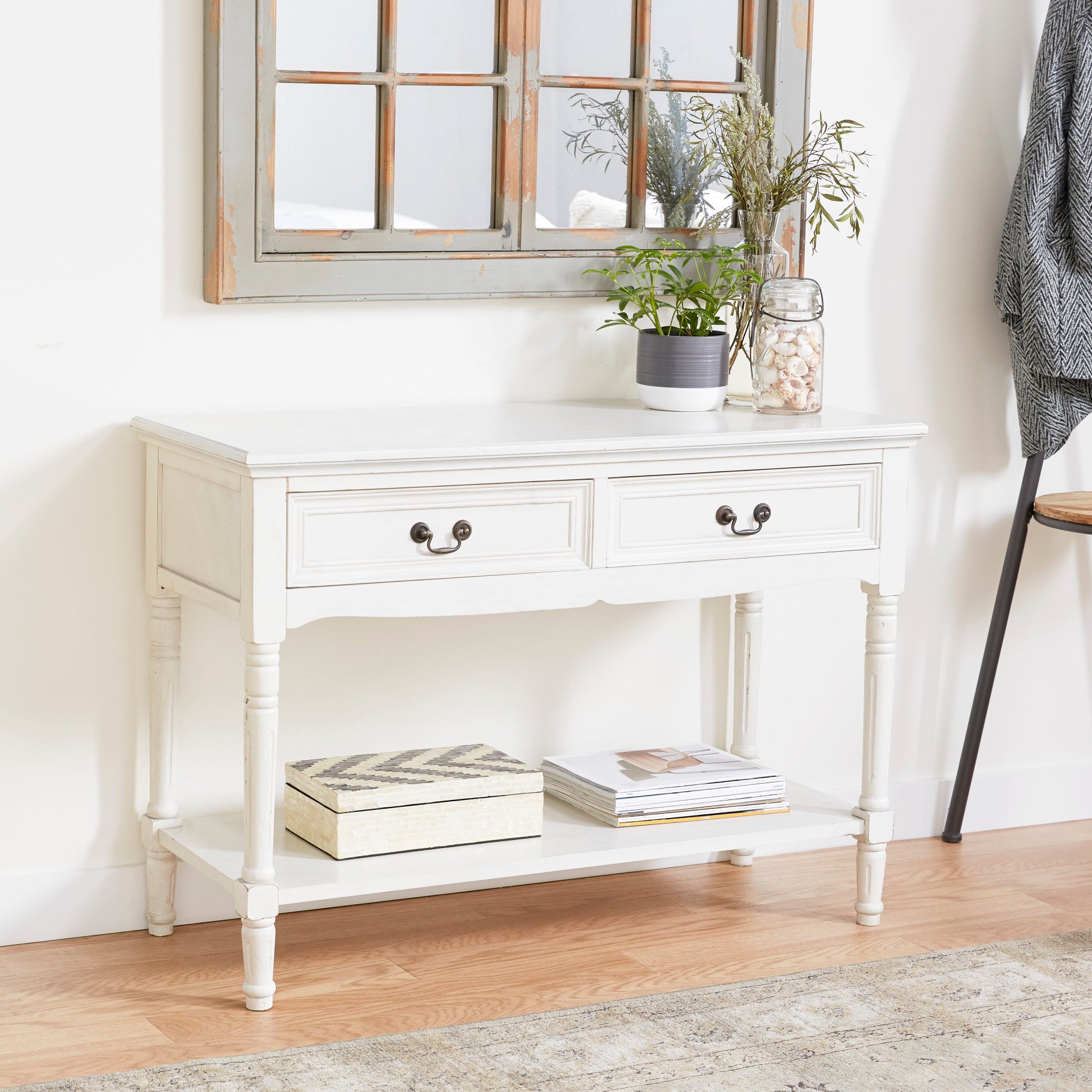 Cream Traditional Wood Console Table, 29 x 40 | Intimates For All