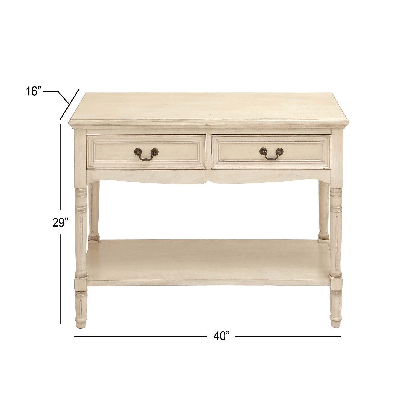 Cream Traditional Wood Console Table, 29 x 40 | Intimates For All