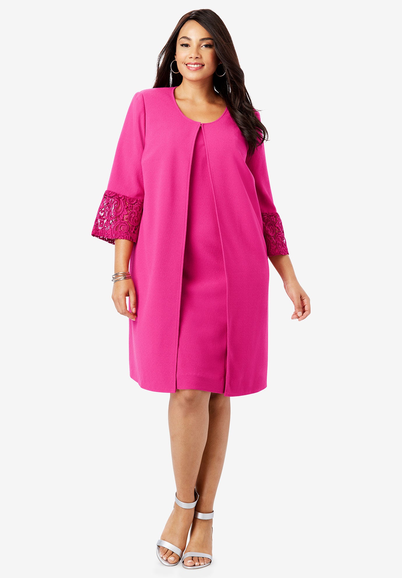 Lace Sleeve Jacket Dress Intimates For All