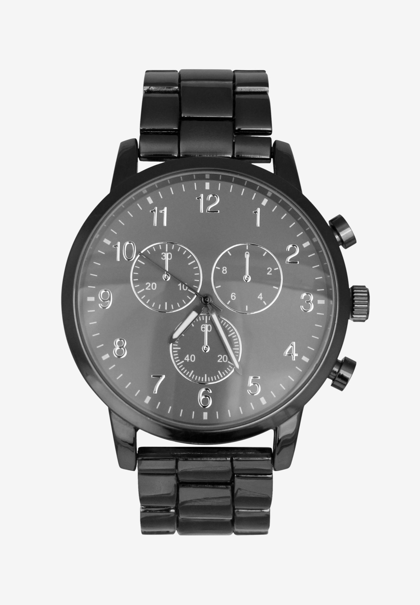 Gunmetal Chronograph Watch with Link Strap Intimates For All