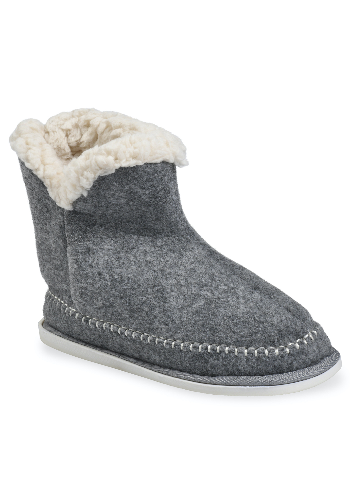 Faux Fur Wool Moccasin Slipper Boot, 