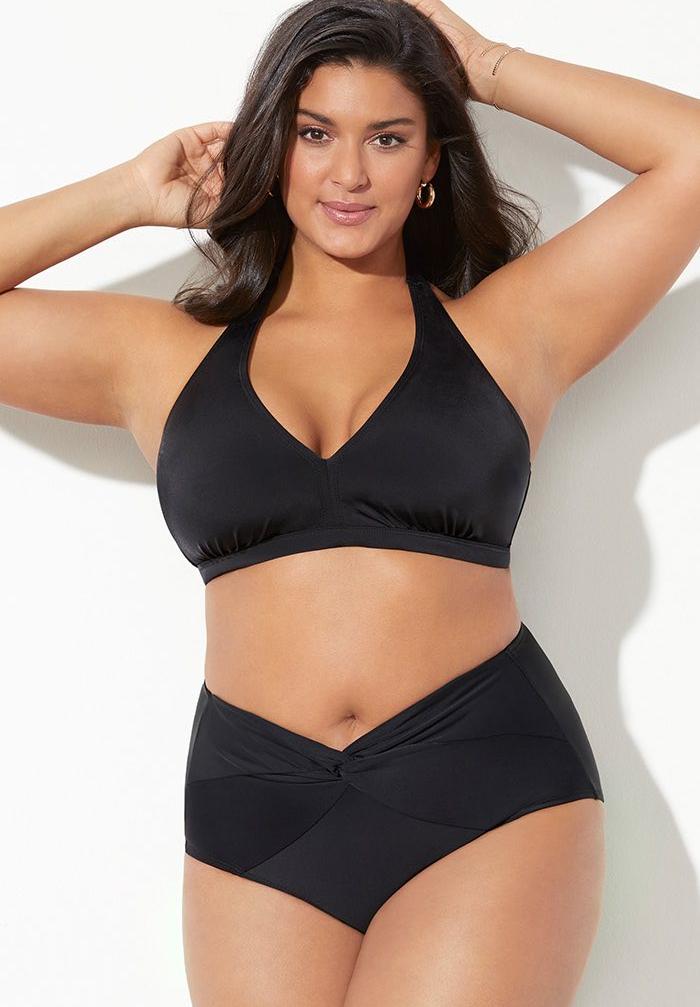 Diva Halter Bikini Set With Twist Front Brief, 