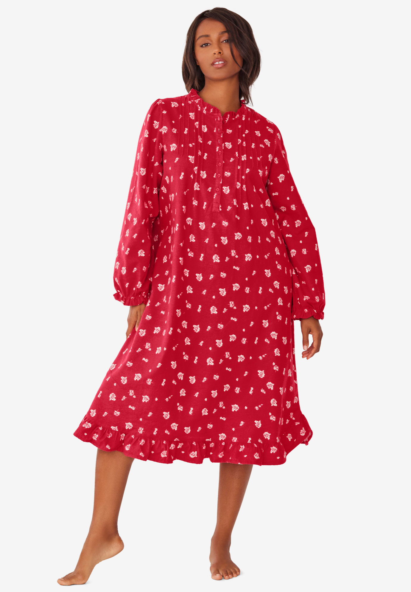 Cotton Flannel Print Short Gown , 