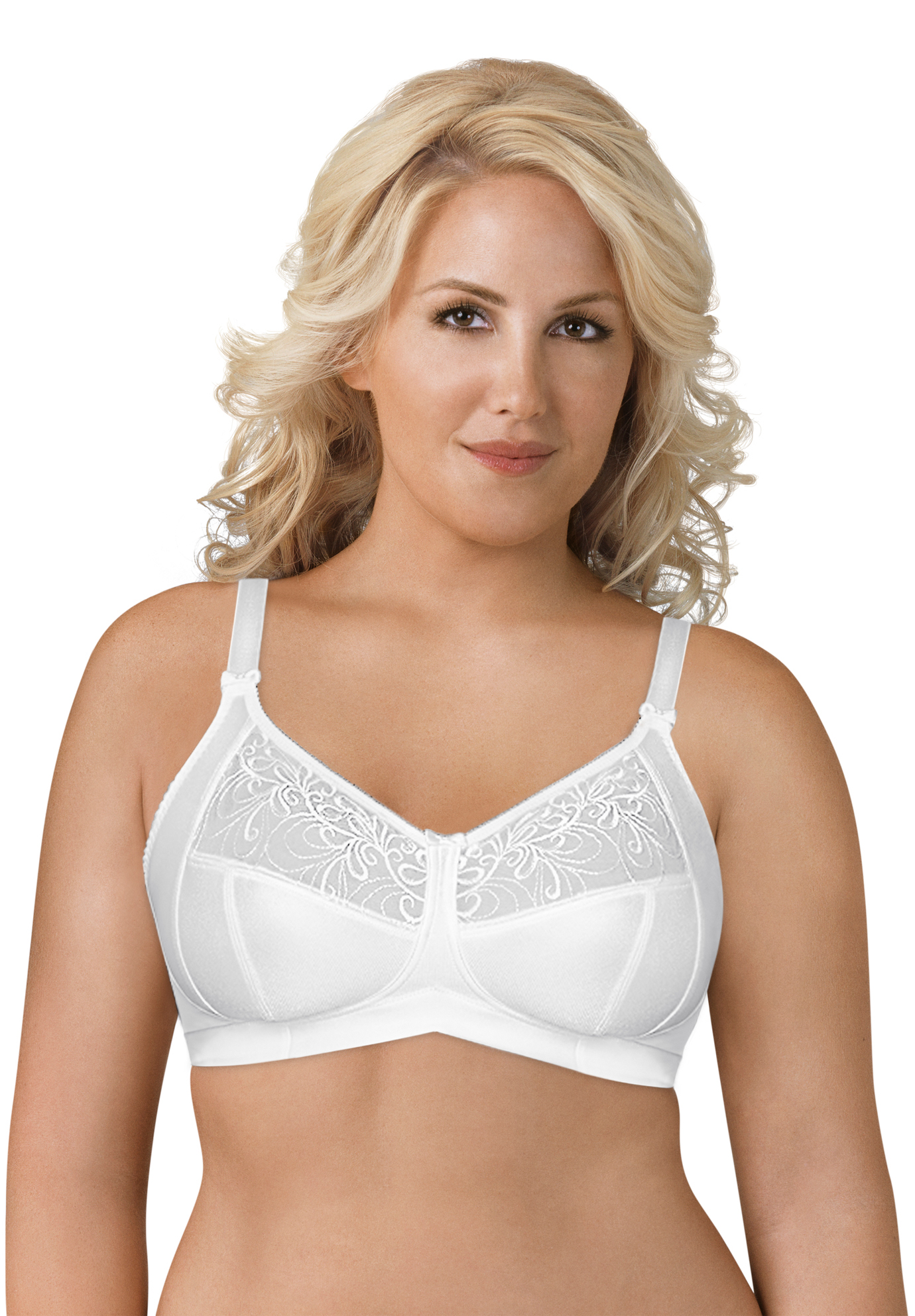Fully Soft Cup Embroidered Mesh Bra, 