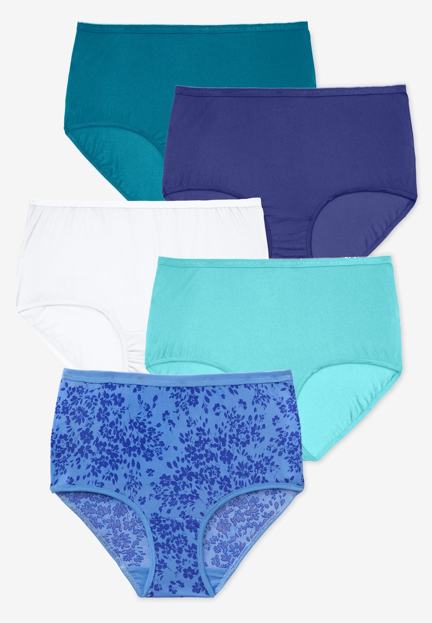 Full Coverage Nylon Brief 5Pack Intimates For All
