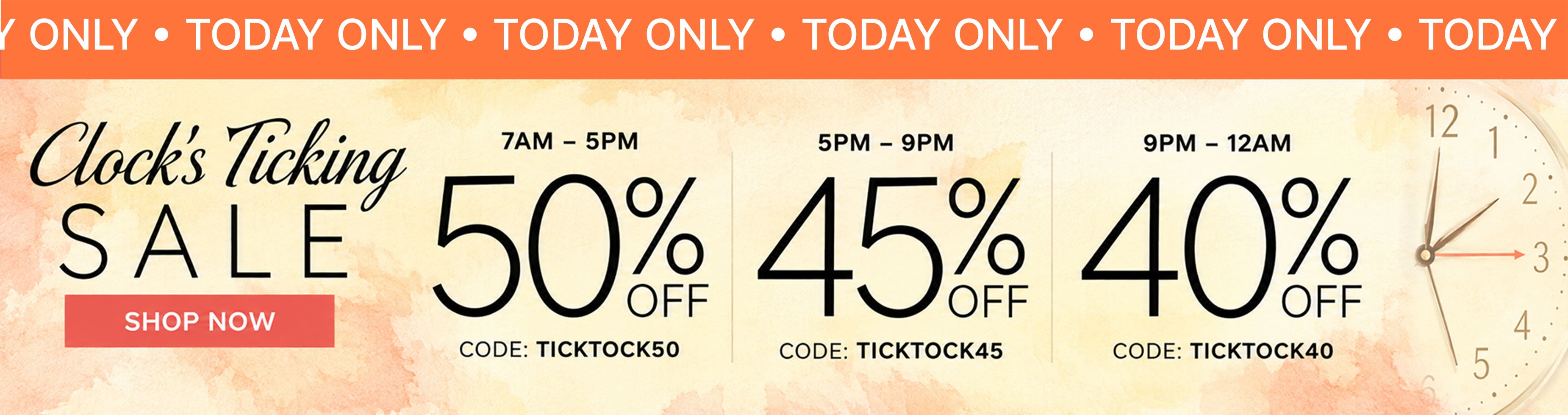 BEAT THE CLOCK! SHOP NOW
