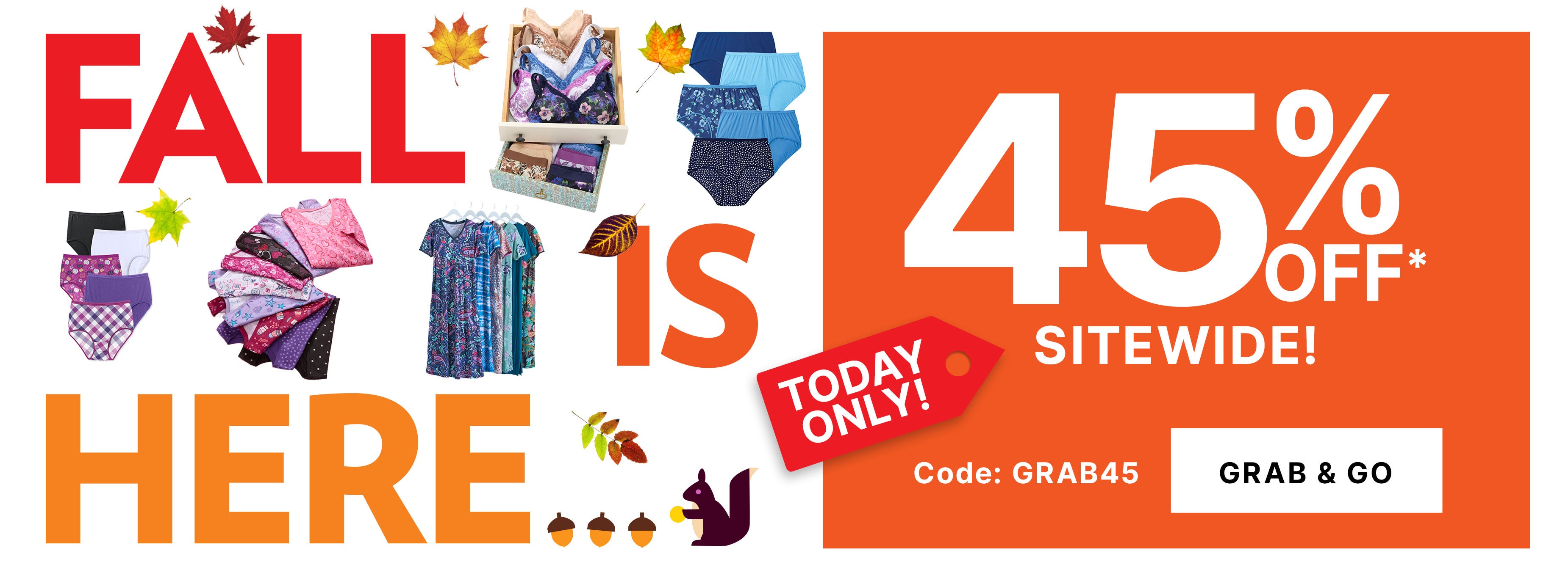 GRAB YOUR SAVINGS! 45% OFF