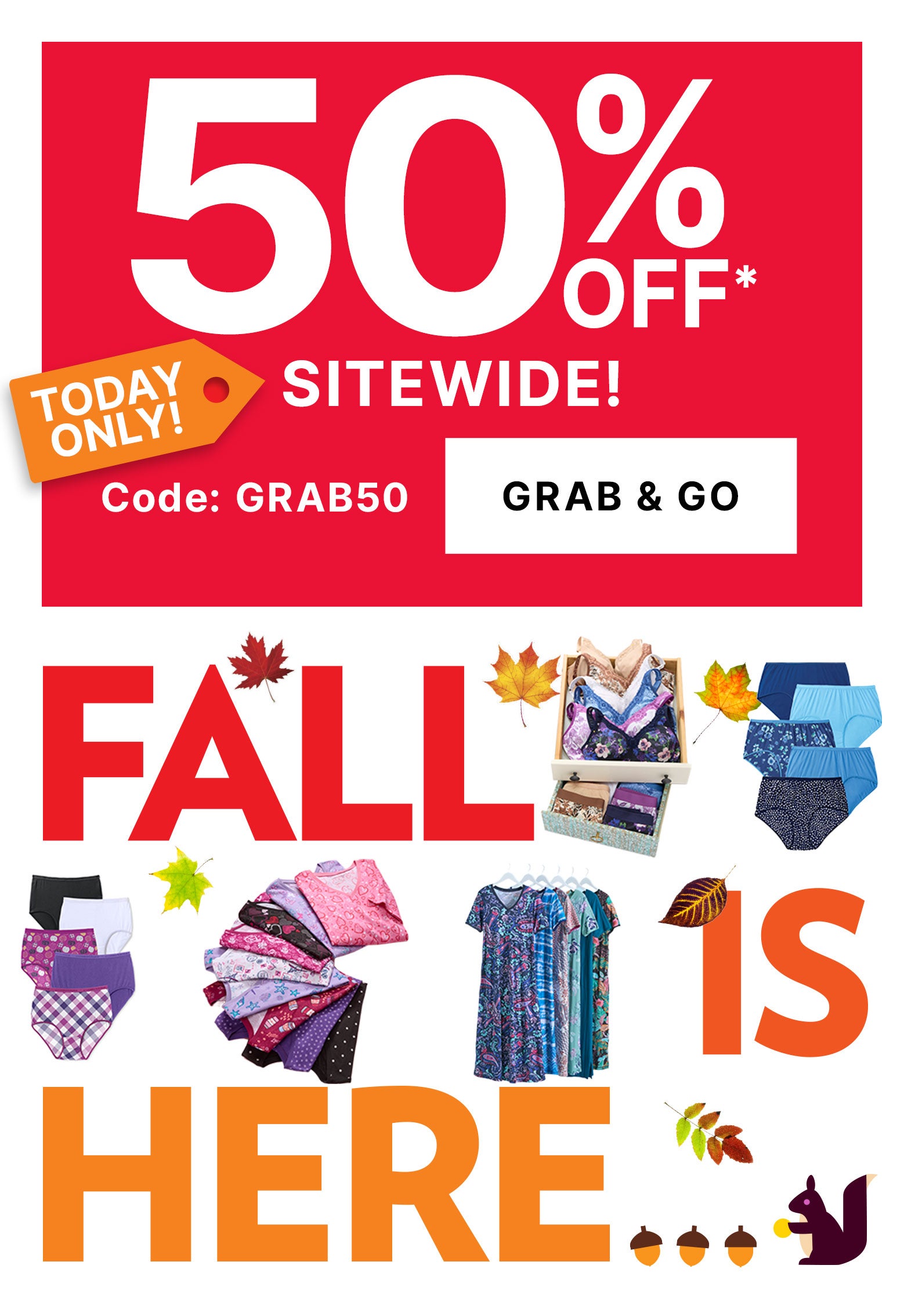 GRAB YOUR SAVINGS! 50% OFF